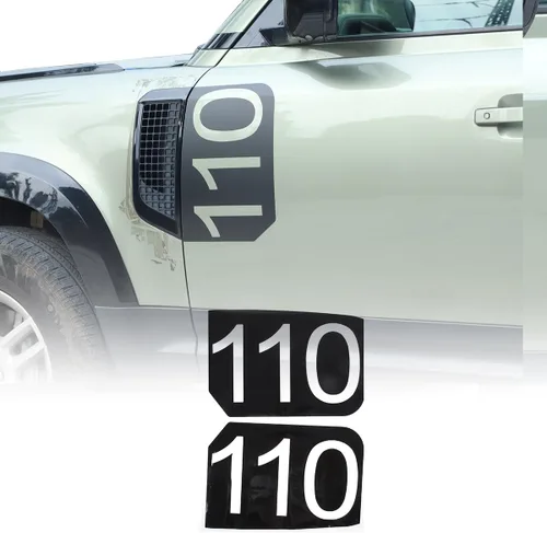 Miniatura 8 de Calcomanías de vinilo de PVC para Land Rover Defender 90 110 130 2020-2024 para guardabarros laterales (para Defender 130, fibra de carbono)