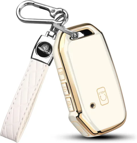 Miniatura 8 de QBUC Funda para llave KIA con llavero para Kia K5 Sorento Telluride 2019, 2020, 2021, 2022, etc. (1 O SIN BOTÓN SOLO EN LA SUPERFICIE FRONTAL)
