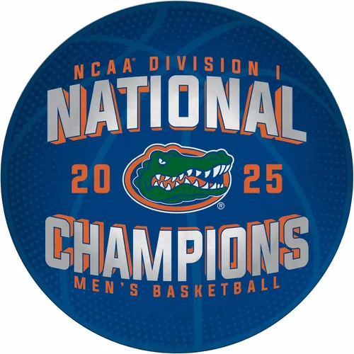 Rico Industries NCAA Florida Gators 2025 - Banderín de baloncesto de corte en forma de campeones nacionales de baloncesto para hombre, decoración