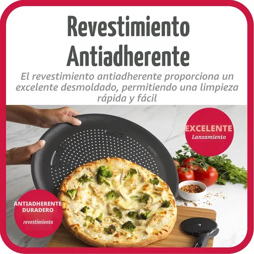 Miniatura 5 de GoodCook AirPerfect - Sartén antiadherente para pizza de 16 pulgadas - Juego de 2 - Bandejas de pizza para horno, bandeja redonda perforada