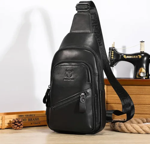 Miniatura 107 de LUKZIJAES Bolso bandolera de cuero genuino para hombre