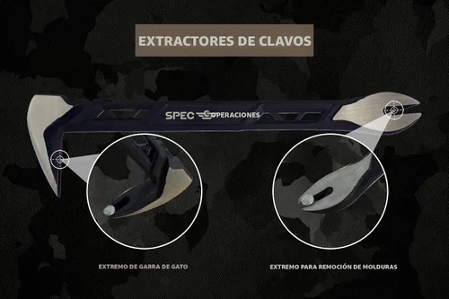 Miniatura 5 de Spec Ops Tools - Extractor de uñas para gatos, barra de palanca para palanca, demolición y tirones de uñas, acero de alto carbono, 10 pulgadas