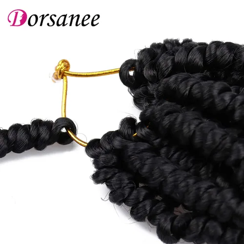 Miniatura 3 de Dorsanee Extensiones de cabello sintético corto estilo Bob Spring Twist de 6 pulgadas, 6 paquetes de extensiones de cabello sintético pretrenzado