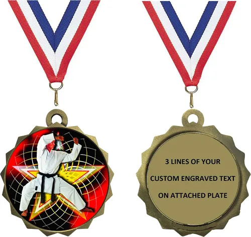 Miniatura 5 de Express Medals Various Styles 1 to 50 Pack of Engraved Gold Martial Arts Medals Trophy Award with Neck Ribbon Medal Trophies Gift Prize Karate