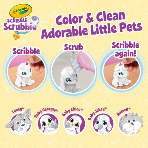 Miniatura 5 de Crayola Scribble Scrubbie Baby Pets Nursery, juguetes de animales para bebés y niños pequeños, regalo para niñas y niños, edades 3, 4, 5