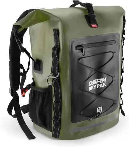 Miniatura 34 de OSAH DRYPAK Mochila impermeable Bolsa seca – Mochila de senderismo enrollable para viajes, kayak, canotaje, camping y pesca, Gris, Ocio