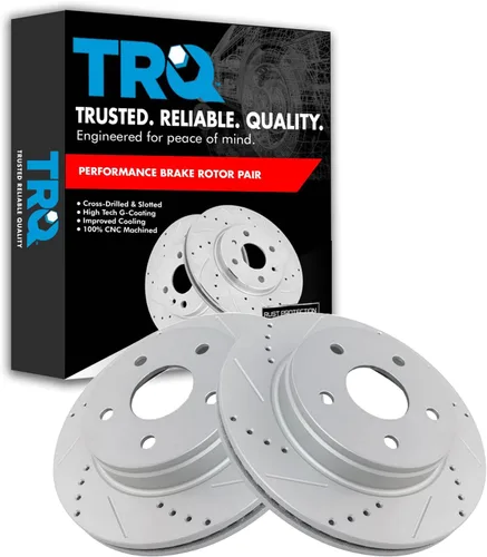 Miniatura 278 de TRQ Juego de rotores de freno de rendimiento trasero con revestimiento G premium compatible con Mazda 6 2014-2021