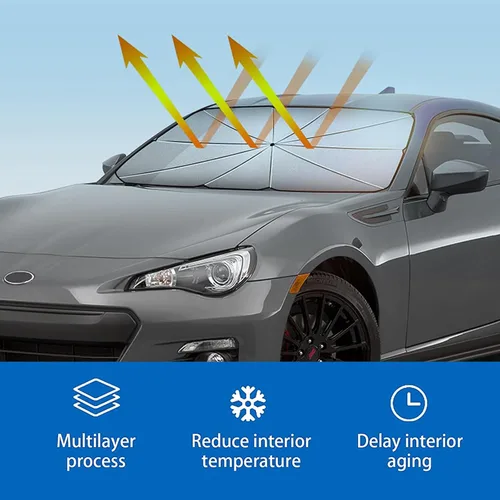 Miniatura 3 de 1 parasol para parabrisas de automóvil, parasol reflectante plegable para ventana delantera, protege el vehículo de los rayos UV y el calor