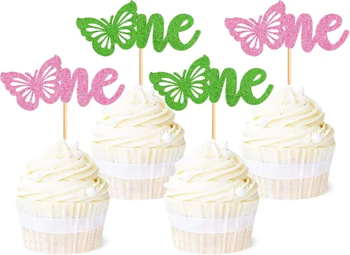 Miniatura 16 de Ercadio Paquete de 30 adornos de mariposa 3D para tartas – Mezcla de mariposas rosadas, impermeables, para baby shower, cumpleaños, boda, fiesta