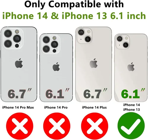Miniatura 2 de Funda diseñada para iPhone 14, iPhone 13, 2 en 1, regalo de grado militar, resistente a caídas, resistente a prueba de golpes, para iPhone 14, funda