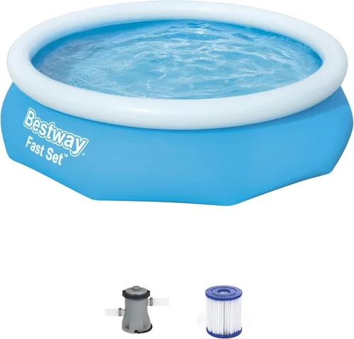 Miniatura 9 de Bestway Piscina inflable sobre el suelo, redonda de 6 x 20 pulgadas, material Tritech resistente a pinchazos, capacidad de 248 galones, fácil