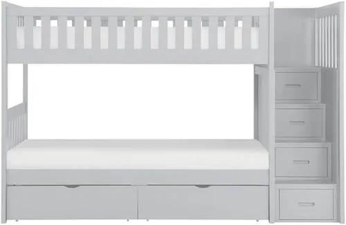 Miniatura 6 de Pemberly Row Litera de madera reversible de 97 pulgadas con nido en color gris