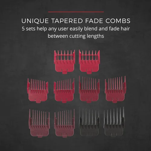 Miniatura 5 de Remington Easy Fade - Kit de corte de pelo para hombres, peines fijos cónicos y estándar, estuche de viaje incluido, color negro
