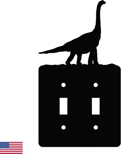 Miniatura 13 de Cubierta de Interruptor de Luz de Acero Americano, Cubierta de Enchufe con Decoración de Dinosaurio, Cuerpo de Tiranosaurio T-Rex, Interruptor