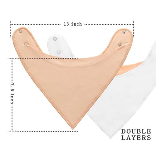 Miniatura 3 de Baberos bandana para bebé, paquete de 10 baberos para bebés, niños, niñas, unisex, 100% algodón, baberos suaves y absorbentes (rosa y amarillo)