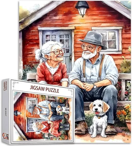 Miniatura 7 de Rompecabezas de mujer vieja de 1000 piezas para adultos, familias (niña, dama, pizza, naipe, vino tinto, amigas) piezas que encajan perfectamente