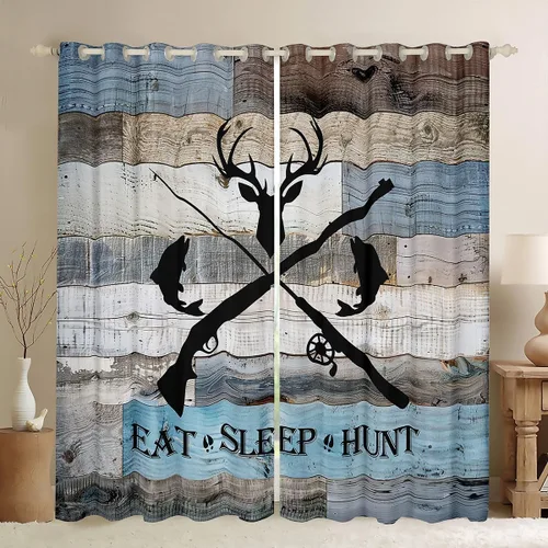 Miniatura 23 de Cortinas opacas de camuflaje con bandera estadounidense, regalo para niños, cortina de ventana de camuflaje verde con rayas negras, estrellas