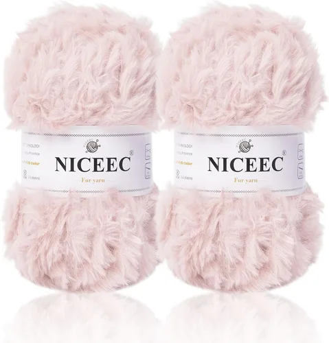 Miniatura 65 de NICEEC Hilo de Pelo Sintético Super Suave, Grueso y Esponjoso, Hilo de Pestañas para Crochet y Tejido (Longitud Total 192m/9.1kg) - Otoño/300g