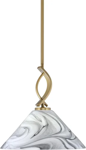 Miniatura 84 de Toltec Lighting Cavella Stem Colgado Mini colgante, acabado grafito, vidrio de muselina blanca de 4 pulgadas