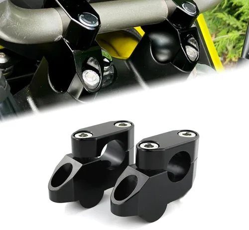 Xitomer Elevadores de manillar de motocicleta de 0.866 in 7/8 pulgadas con abrazaderas, ATV Dirt Bike Motocross, apto para Grom MSX125/CRF250L, Negro