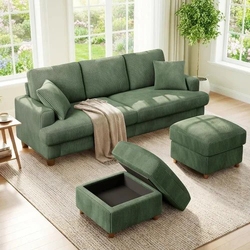 Miniatura 38 de Kidirect Silla de acento extragrande de 35.5 pulgadas, sillas de sala de montaje fácil, silla de lectura de pana para dormitorio, sillas de acento