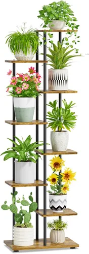Miniatura 31 de iDavosic.ly Soporte para plantas con luz de cultivo para interiores y exteriores, estante de flores de metal de 4 niveles para macetas grandes