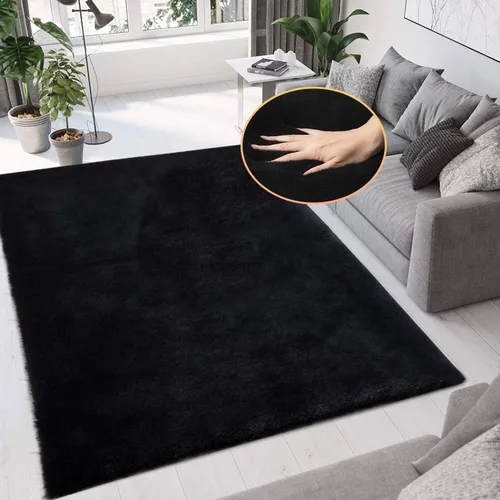 Miniatura 56 de ORINOVA Alfombra de felpa marrón claro beige de 8 x 10 pies para sala de estar, alfombra bohemia esponjosa de piel de conejo grande para dormitorio