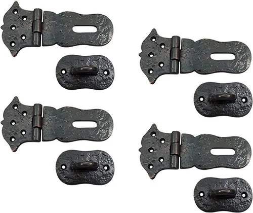 Miniatura 11 de Adonai Hardware "Paran" Cerrojo de bloqueo de seguridad de latón resistente (6 pulgadas x 1 paquete, latón satinado) para cofre del tesoro