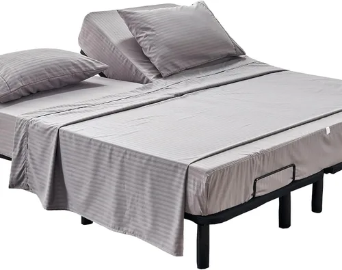 Miniatura 25 de Kingnex Sábanas a rayas para sofá cama de 36 x 72 pulgadas, tamaño individual para sofá cama, microfibra suave de doble cepillado 1800, 3 piezas