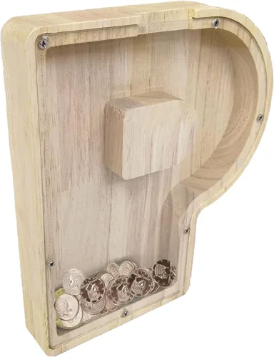 Miniatura 13 de FixtureDisplays® Alcancía de madera para gatos, alcancía de ahorro para niños, bonita moneda de recuerdo para niños y niñas, es un regalo único