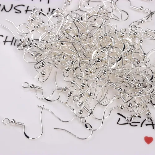 Miniatura 2 de Ganchos para aretes de plata de ley 925, 50 piezas, suministros hipoalergénicos para hacer joyas con anzuelos, alambres de oreja, hallazgos