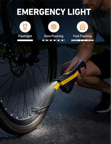Miniatura 6 de AstroAI Inflador de neumáticos de 150 PSI, compresor de aire portátil para neumáticos de automóvil, bomba de bicicleta inalámbrica con pantalla LCD