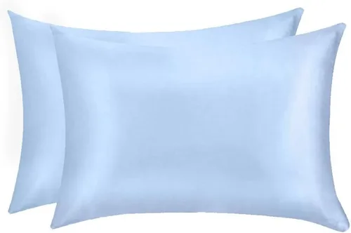 Miniatura 6 de Jocoku Juego de 2 fundas de almohada 100% seda de morera para cabello y piel, súper suaves y transpirables, tamaño estándar de seda natural Gris