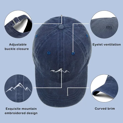 Miniatura 5 de Sombrero de montaña para exteriores, gorro de papá, bordado ajustable, gorra de algodón para hombres y mujeres