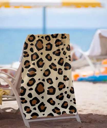 Miniatura 2 de LOGOVISION Toalla de playa con estampado de leopardo 30" X 60