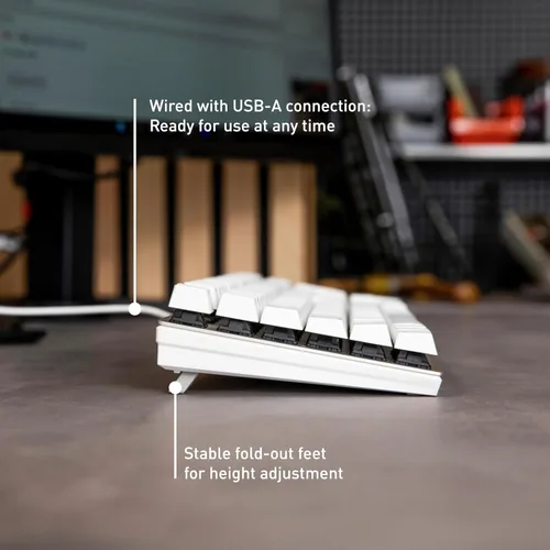 Miniatura 6 de Cherry KC 200 MX, teclado mecánico de oficina con cable, diseño moderno con elegante superficie de aluminio, conexión USB-A, interruptores marrones