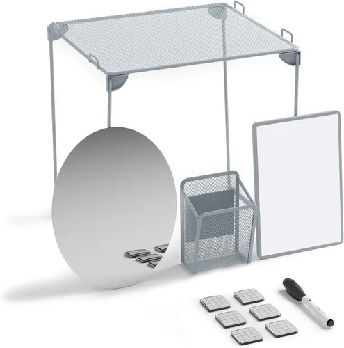 U Brands Locker Organizador y kit de decoración, elementos escenciales para volver al colegio, gris, 11 piezas, incluye estante, pizarra y otros