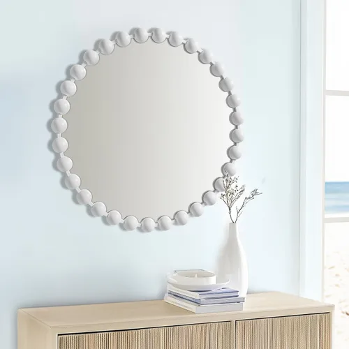 Miniatura 14 de Espejo redondo de Madison Park, espejo circular con marco de metal de 36 pulgadas, decoración de pared montada y colgante para entrada, baño, Negro