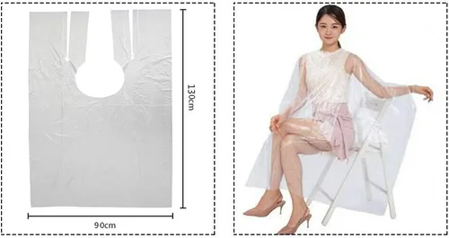 Miniatura 6 de 100 capas desechables de peluquería, 51 x 36 pulgadas, impermeable, para peluquería, para peluquería, para niños y adultos