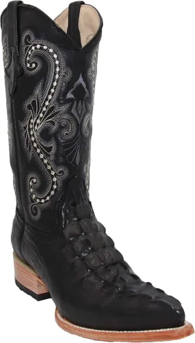 Miniatura 3 de Western Shops - Botas vaqueras de cuero con estampado de cocodrilo para hombre, punta corta