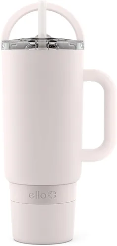 Miniatura 13 de Ello Port - Vaso de 40 onzas con asa de transporte y asa integrada, botella de agua reutilizable de acero inoxidable aislada al vacío, taza de viaje