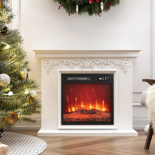Miniatura 6 de Royalcraft - Chimenea eléctrica de 23 pulgadas para insertar en soporte de TV, chimenea eléctrica empotrada con llamas multicolores 3D