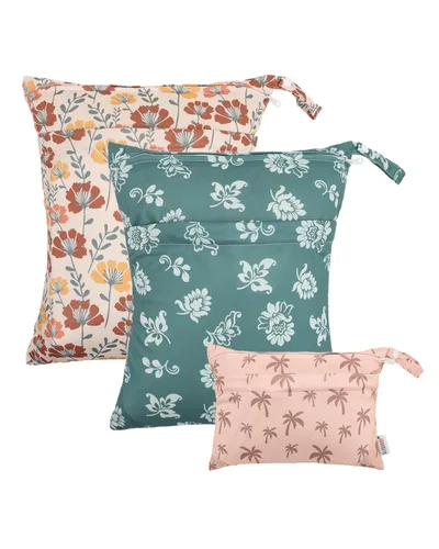 Miniatura 22 de ALVABABY 2 bolsas de pañales de tela para ropa húmeda, reutilizables con dos bolsillos con cremallera, para viajes, playa, piscina, guardería