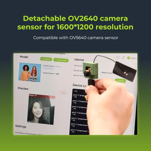 Miniatura 3 de Seeed Studio XIAO ESP32 S3 Sense - Wi-Fi de 2.4 GHz, BLE 5.0, sensor de cámara OV2640, micrófono digital, PSRAM de 8 MB, flash de 8 MB, carga