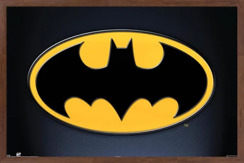 Miniatura 16 de Trends International DC Comics - Póster de pared de Batman con símbolos, 14.725 x 22.375 pulgadas, versión enmarcada de madera de granero