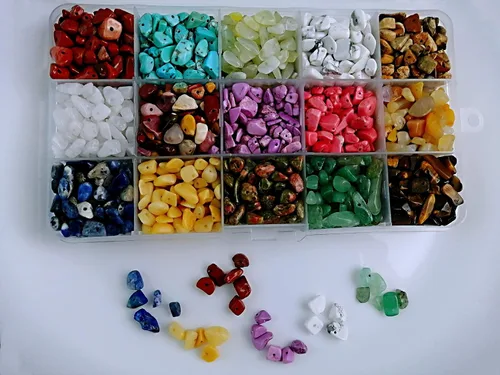Miniatura 7 de Cuentas de piedras preciosas naturales de forma irregular, chips de piedra de cristal, energía curativa para la fabricación de joyas (15-1)