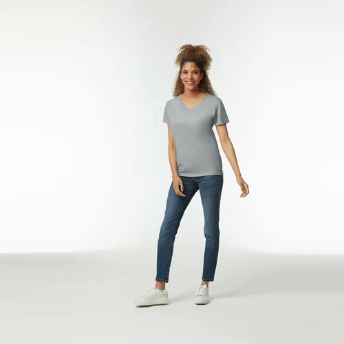 Miniatura 6 de Gildan - Camiseta para mujer con cuello en V de algodón pesado, paquete con 2
