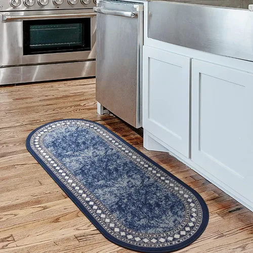 Miniatura 11 de Antep Rugs - Alfombras modernas con bordes, antideslizantes (antideslizante), de perfil bajo con respaldo de goma, para cocina, juego de 2 piezas