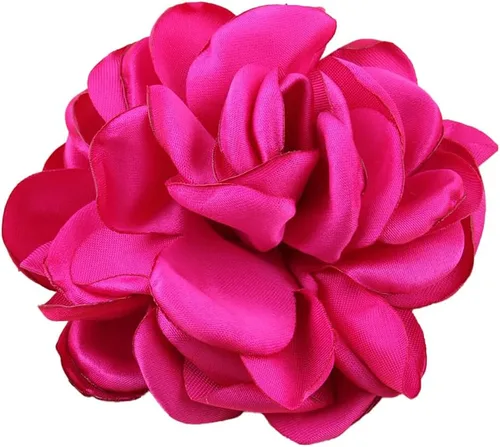 Miniatura 8 de Huralona 10 flores de cinta de satén para manualidades, lazo, boda, diciembre, vintage, flores de tela, rosas artificiales para tocado, apliques