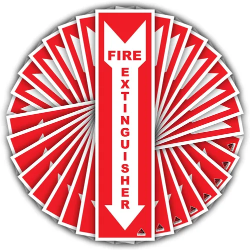 Miniatura 6 de Calcomanías prémium para extintor de incendios [4 unidades] – Vinilo adhesivo permanente extrema protección UV resistente a la intemperie – Uso